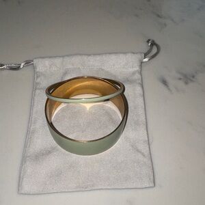 J Crew Elegant Gold and Green Bangle Set